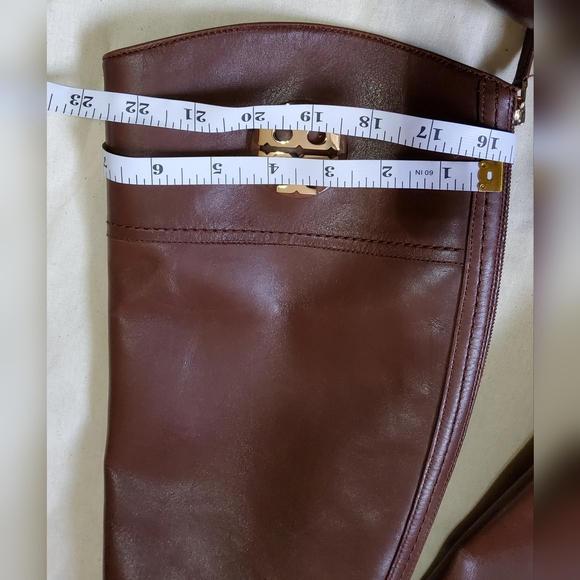 Tory Burch Adeline Riding Boots Color Almond Women's Size 8 - Picture 3 of 11